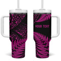 New Zealand Rugby Pacific Personalised Tumbler With Handle All Pink Maori Pasifika Fern Pattern