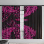 New Zealand Rugby Pacific Personalised Window Curtain All Pink Maori Pasifika Fern Pattern