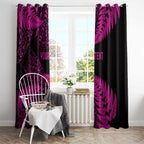 New Zealand Rugby Pacific Personalised Window Curtain All Pink Maori Pasifika Fern Pattern