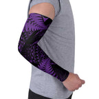 New Zealand Rugby Pacific Personalised Arm Sleeves All Purple Maori Pasifika Fern Pattern - Aussie Hoodie
