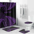 New Zealand Rugby Pacific Personalised Bathroom Set All Purple Maori Pasifika Fern Pattern - Aussie Hoodie