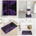New Zealand Rugby Pacific Personalised Bathroom Set All Purple Maori Pasifika Fern Pattern - Aussie Hoodie