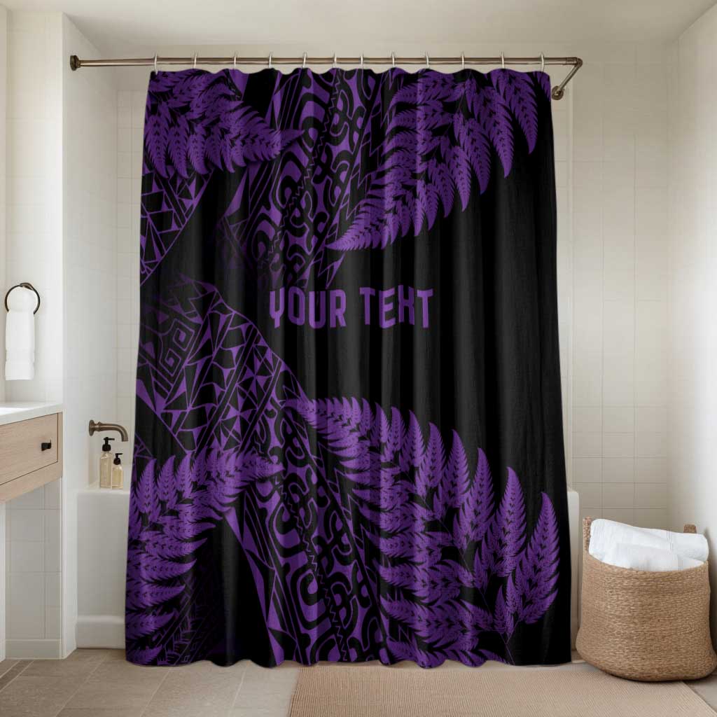 New Zealand Rugby Pacific Personalised Bathroom Set All Purple Maori Pasifika Fern Pattern - Aussie Hoodie