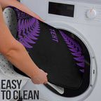 New Zealand Rugby Pacific Personalised Bathroom Set All Purple Maori Pasifika Fern Pattern - Aussie Hoodie
