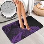 New Zealand Rugby Pacific Personalised Bathroom Set All Purple Maori Pasifika Fern Pattern - Aussie Hoodie