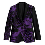 New Zealand Rugby Pacific Personalised Blazer All Purple Maori Pasifika Fern Pattern - Aussie Hoodie