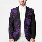 New Zealand Rugby Pacific Personalised Blazer All Purple Maori Pasifika Fern Pattern - Aussie Hoodie