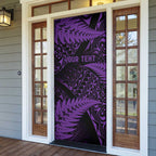 New Zealand Rugby Pacific Personalised Door Cover All Purple Maori Pasifika Fern Pattern - Aussie Hoodie