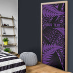 New Zealand Rugby Pacific Personalised Door Cover All Purple Maori Pasifika Fern Pattern - Aussie Hoodie