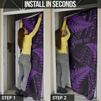 New Zealand Rugby Pacific Personalised Door Cover All Purple Maori Pasifika Fern Pattern - Aussie Hoodie
