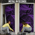 New Zealand Rugby Pacific Personalised Door Cover All Purple Maori Pasifika Fern Pattern - Aussie Hoodie