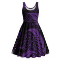 New Zealand Rugby Pacific Personalised Midi Dress All Purple Maori Pasifika Fern Pattern - Aussie Hoodie