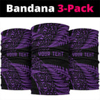 New Zealand Rugby Pacific Personalised Neck Gaiter All Purple Maori Pasifika Fern Pattern - Aussie Hoodie