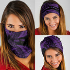 New Zealand Rugby Pacific Personalised Neck Gaiter All Purple Maori Pasifika Fern Pattern - Aussie Hoodie