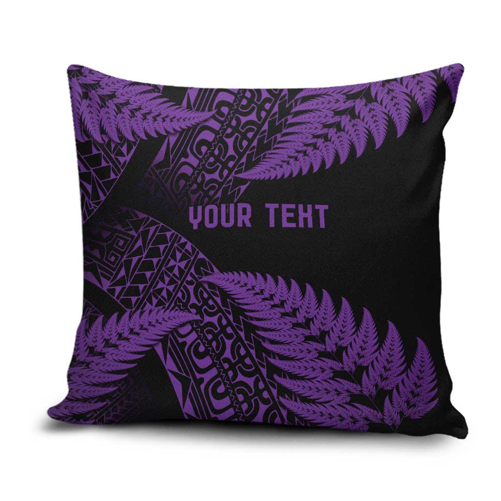 New Zealand Rugby Pacific Personalised Pillow Cover All Purple Maori Pasifika Fern Pattern - Aussie Hoodie