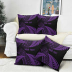 New Zealand Rugby Pacific Personalised Pillow Cover All Purple Maori Pasifika Fern Pattern - Aussie Hoodie
