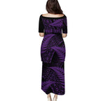 New Zealand Rugby Pacific Personalised Puletasi All Purple Maori Pasifika Fern Pattern
