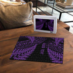 New Zealand Rugby Pacific Personalised Puzzle All Purple Maori Pasifika Fern Pattern - Aussie Hoodie