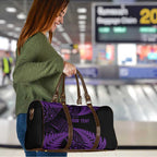New Zealand Rugby Pacific Personalised Travel Bag All Purple Maori Pasifika Fern Pattern - Aussie Hoodie