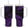 New Zealand Rugby Pacific Personalised Tumbler With Handle All Purple Maori Pasifika Fern Pattern