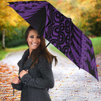 New Zealand Rugby Pacific Personalised Umbrella All Purple Maori Pasifika Fern Pattern - Aussie Hoodie