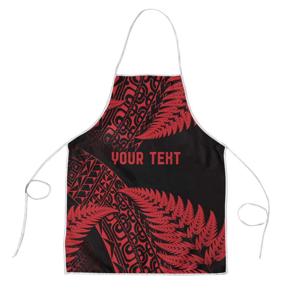 New Zealand Rugby Pacific Personalised Apron All Red Maori Pasifika Fern Pattern - Aussie Hoodie