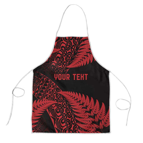 New Zealand Rugby Pacific Personalised Apron All Red Maori Pasifika Fern Pattern - Aussie Hoodie