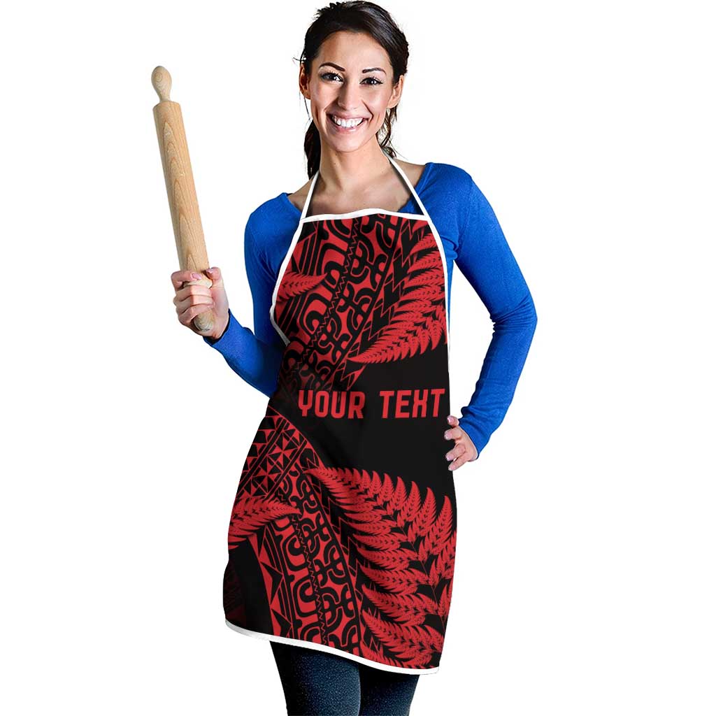 New Zealand Rugby Pacific Personalised Apron All Red Maori Pasifika Fern Pattern - Aussie Hoodie