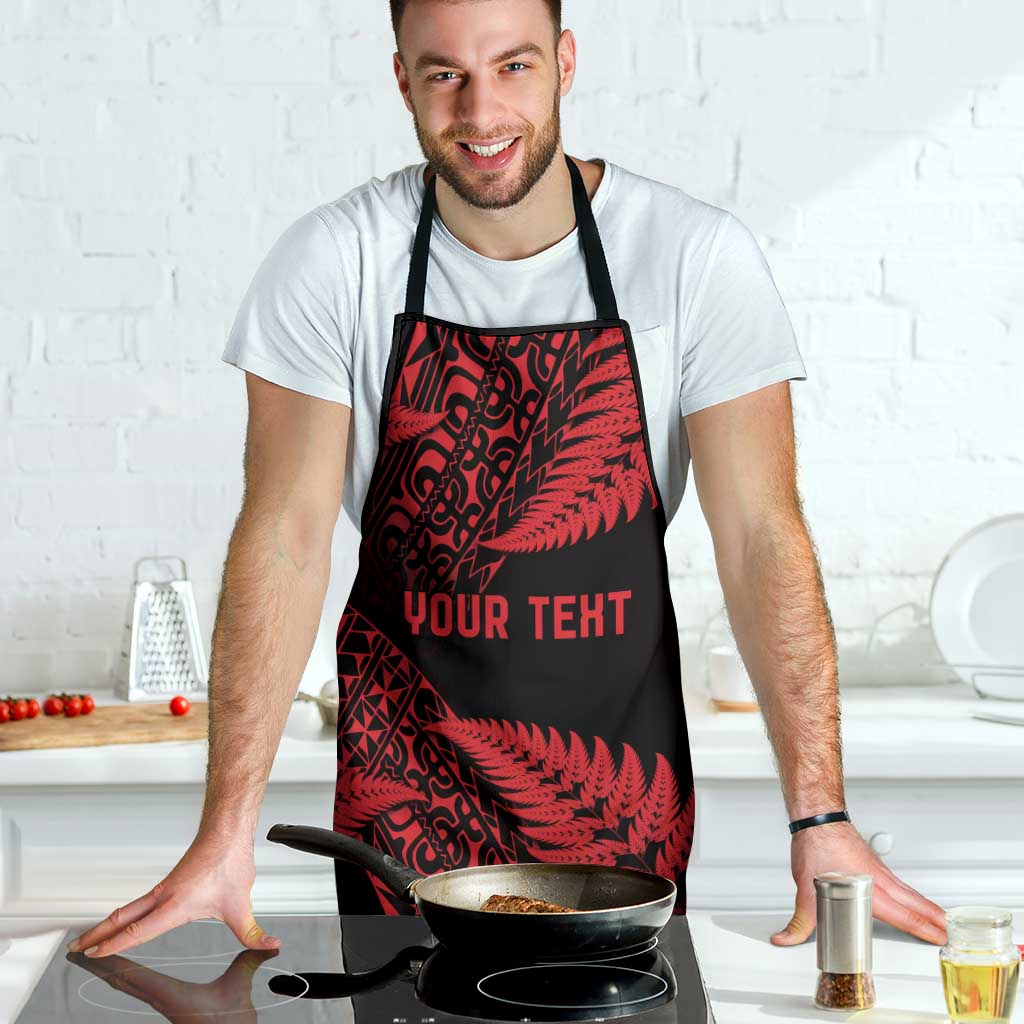 New Zealand Rugby Pacific Personalised Apron All Red Maori Pasifika Fern Pattern - Aussie Hoodie