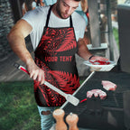 New Zealand Rugby Pacific Personalised Apron All Red Maori Pasifika Fern Pattern - Aussie Hoodie