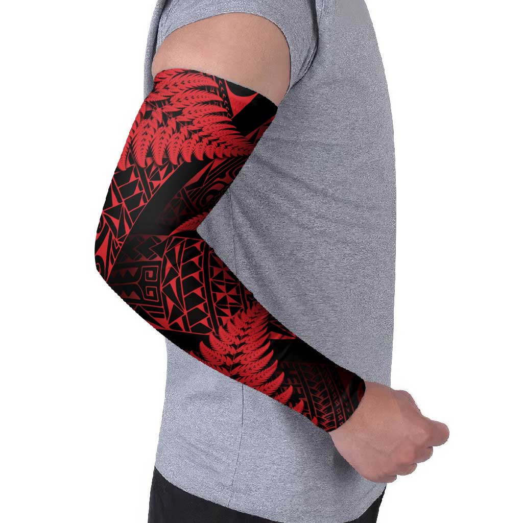 New Zealand Rugby Pacific Personalised Arm Sleeves All Red Maori Pasifika Fern Pattern - Aussie Hoodie
