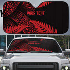 New Zealand Rugby Pacific Personalised Auto Sun Shade All Red Maori Pasifika Fern Pattern - Aussie Hoodie