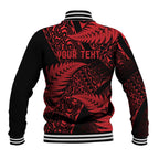 New Zealand Rugby Pacific Personalised Baseball Jacket All Red Maori Pasifika Fern Pattern