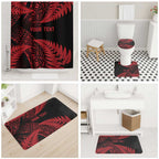 New Zealand Rugby Pacific Personalised Bathroom Set All Red Maori Pasifika Fern Pattern - Aussie Hoodie