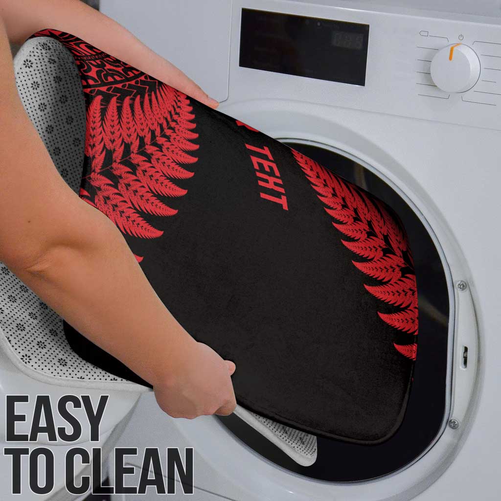 New Zealand Rugby Pacific Personalised Bathroom Set All Red Maori Pasifika Fern Pattern - Aussie Hoodie