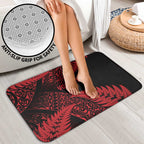 New Zealand Rugby Pacific Personalised Bathroom Set All Red Maori Pasifika Fern Pattern - Aussie Hoodie