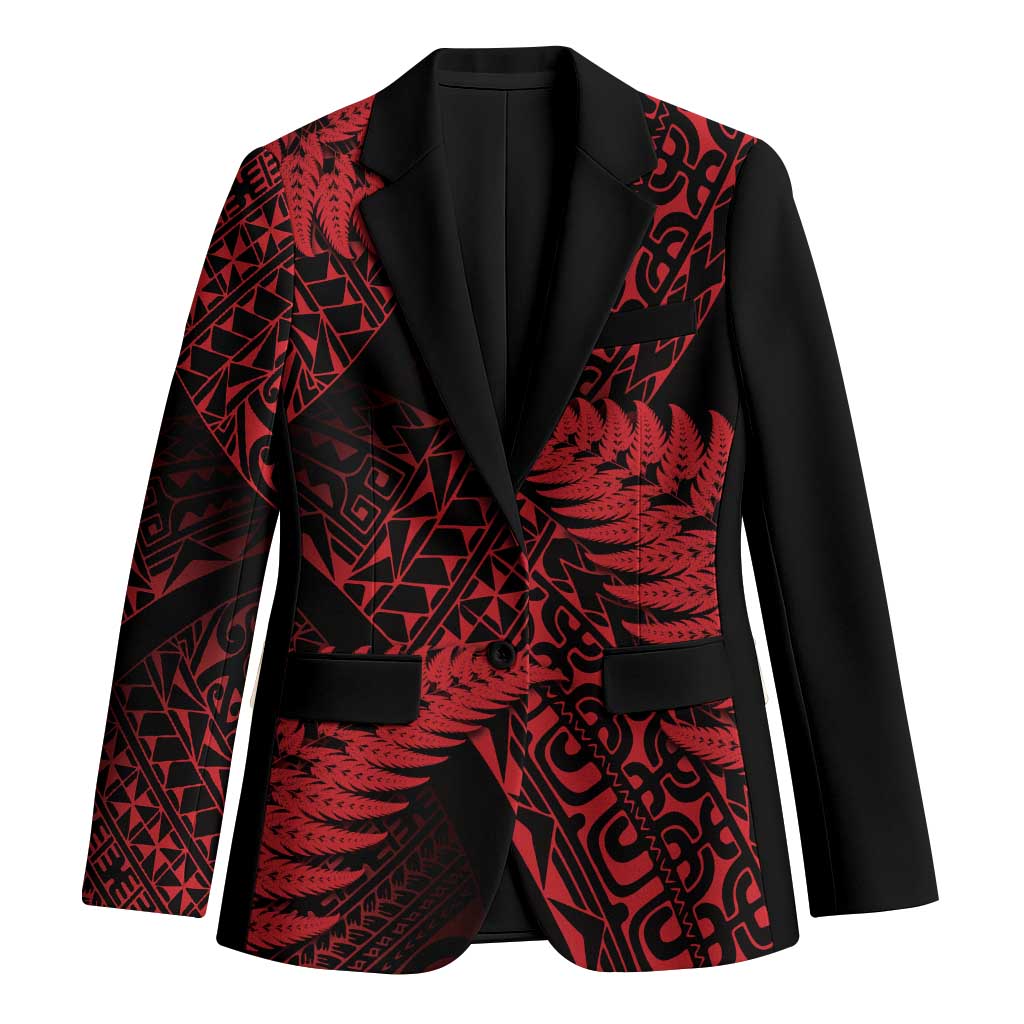New Zealand Rugby Pacific Personalised Blazer All Red Maori Pasifika Fern Pattern - Aussie Hoodie