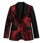 New Zealand Rugby Pacific Personalised Blazer All Red Maori Pasifika Fern Pattern - Aussie Hoodie