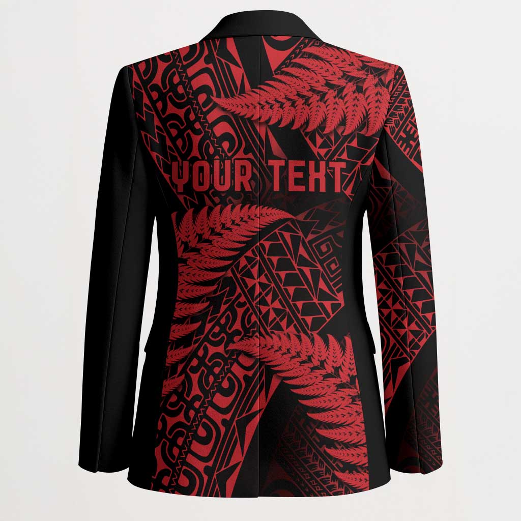 New Zealand Rugby Pacific Personalised Blazer All Red Maori Pasifika Fern Pattern - Aussie Hoodie