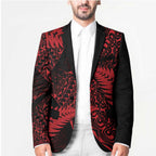 New Zealand Rugby Pacific Personalised Blazer All Red Maori Pasifika Fern Pattern - Aussie Hoodie