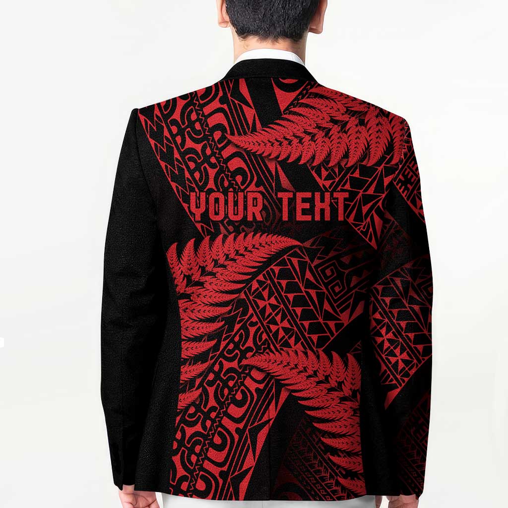 New Zealand Rugby Pacific Personalised Blazer All Red Maori Pasifika Fern Pattern - Aussie Hoodie