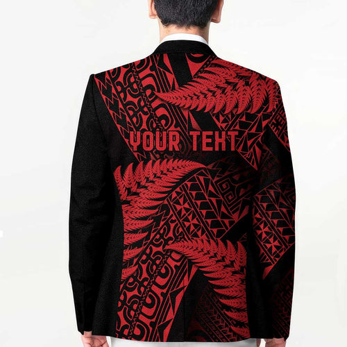 New Zealand Rugby Pacific Personalised Blazer All Red Maori Pasifika Fern Pattern - Aussie Hoodie