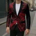 New Zealand Rugby Pacific Personalised Blazer All Red Maori Pasifika Fern Pattern - Aussie Hoodie
