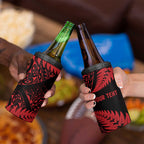 New Zealand Rugby Pacific Personalised 4 in 1 Can Cooler Tumbler All Red Maori Pasifika Fern Pattern