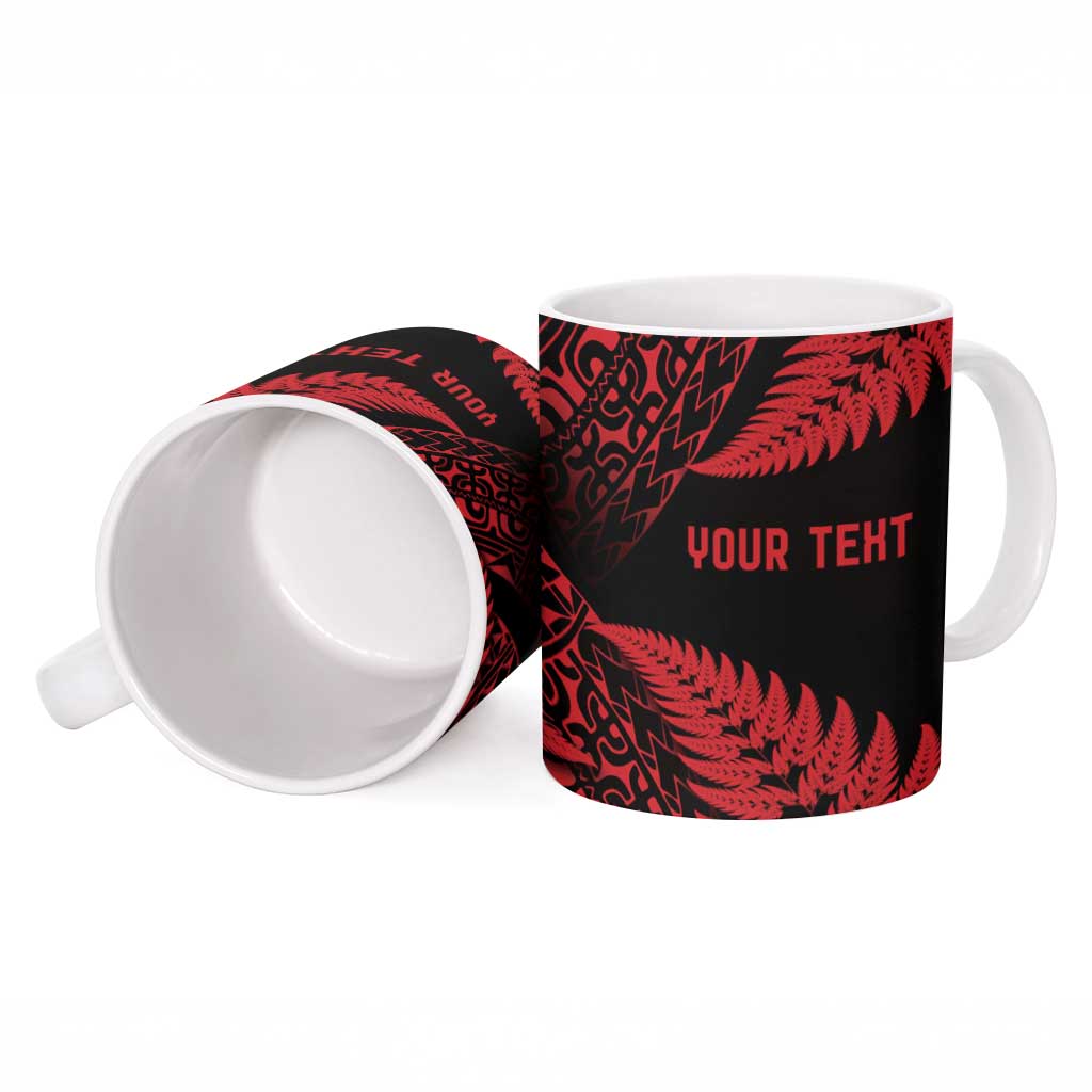 New Zealand Rugby Pacific Personalised Ceramic Mug All Red Maori Pasifika Fern Pattern - Aussie Hoodie