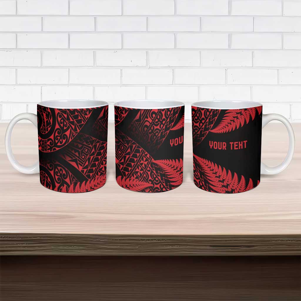 New Zealand Rugby Pacific Personalised Ceramic Mug All Red Maori Pasifika Fern Pattern - Aussie Hoodie