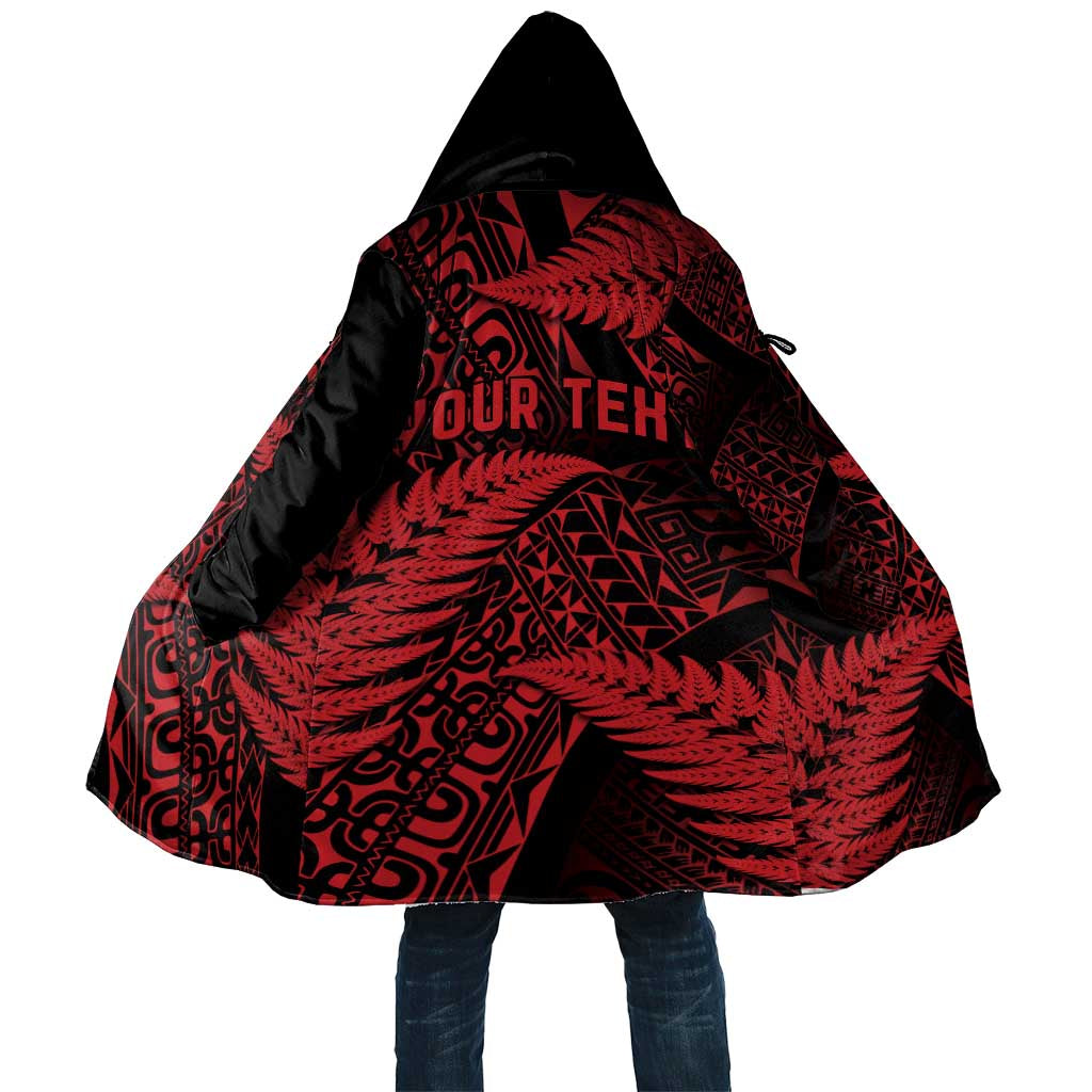 New Zealand Rugby Pacific Personalised Cloak All Red Maori Pasifika Fern Pattern - Aussie Hoodie