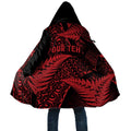 New Zealand Rugby Pacific Personalised Cloak All Red Maori Pasifika Fern Pattern - Aussie Hoodie