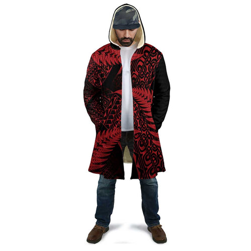 New Zealand Rugby Pacific Personalised Cloak All Red Maori Pasifika Fern Pattern - Aussie Hoodie