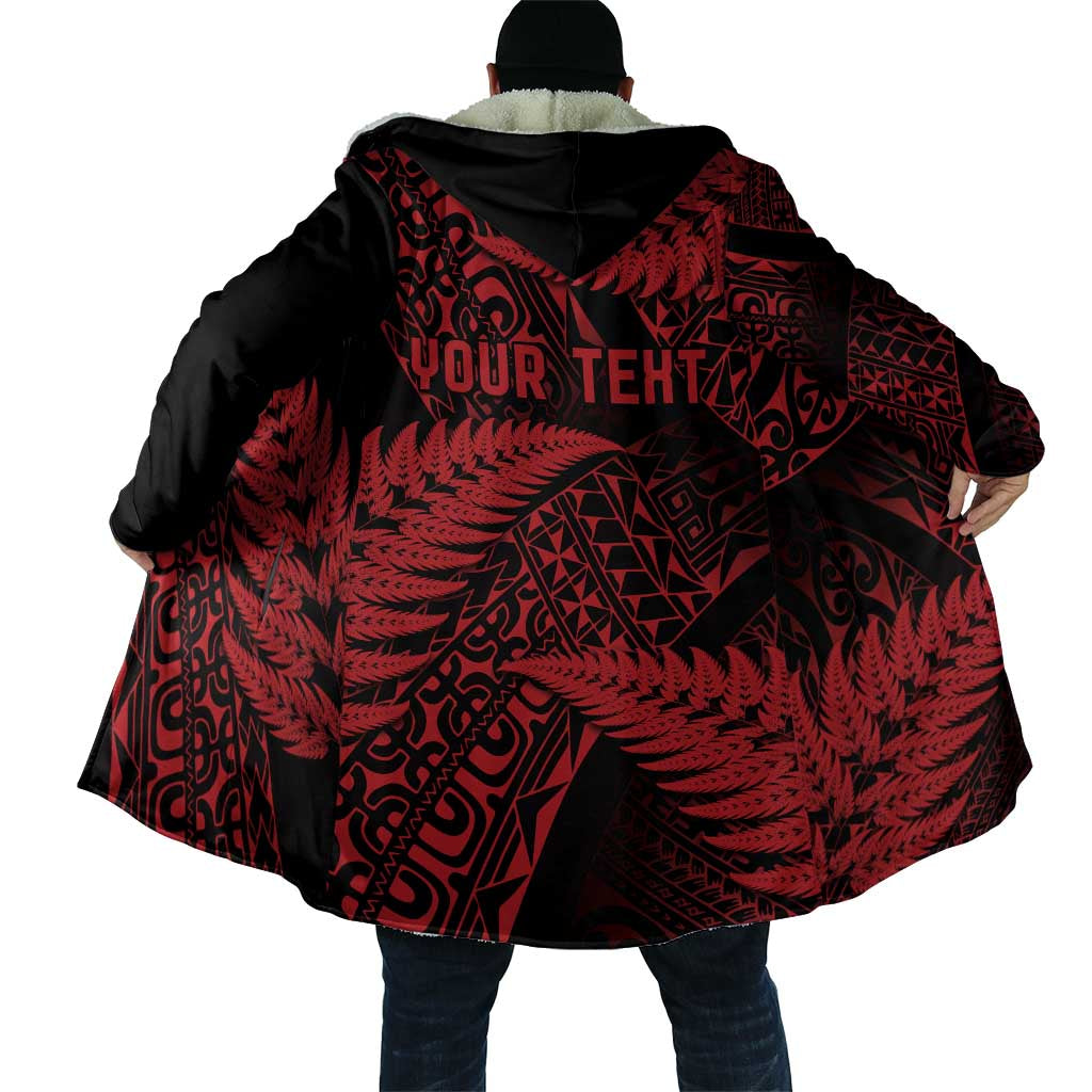 New Zealand Rugby Pacific Personalised Cloak All Red Maori Pasifika Fern Pattern - Aussie Hoodie